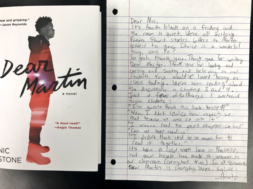 Dear Martin Nic Letter